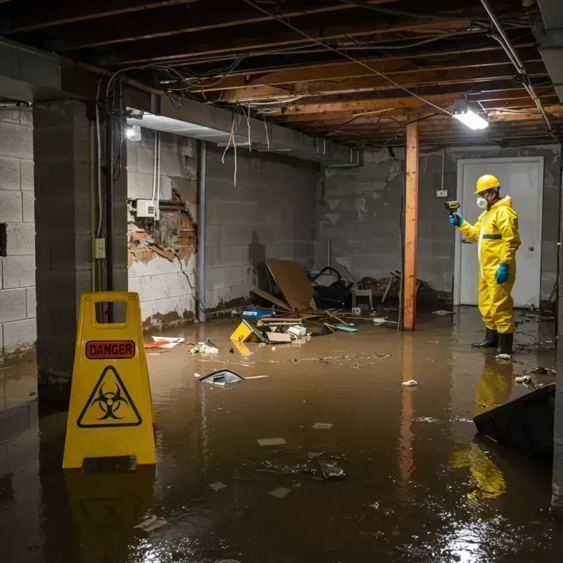 Flooded Basement Electrical Hazard in Mound City, IL Property